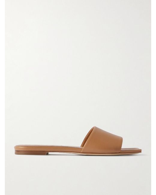 Aeyde White Anna Leather Slides