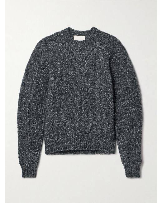 Isabel Marant Gray Kallie Pullover Aus Bouclé Mit Zopfstrickdetails