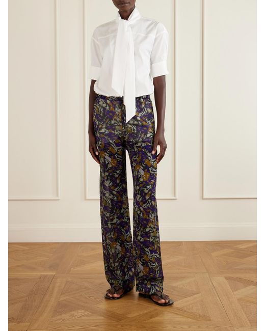 Dries Van Noten White Tie-Detailed Cotton-Poplin Blouse