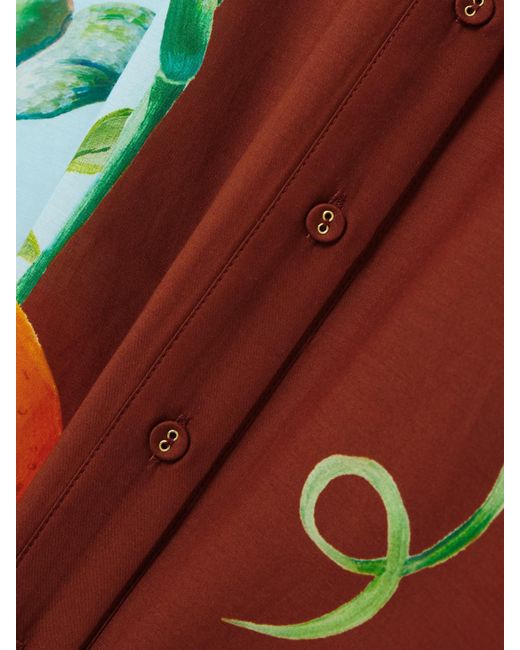 ALÉMAIS White Dahlia Belted Floral-Print Cotton And Silk-Blend Midi Dress