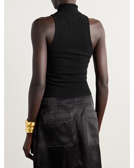 Nili Lotan Black Hansen Merino Wool And Cashmere-Blend Turtleneck Tank