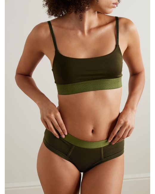 CDLP Green Set Aus Drei Höschen Aus Stretch-Tencel-Lyocell