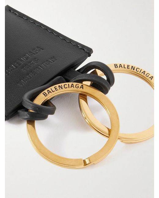 Balenciaga White Rodeo Cloche Clé Schlüsselanhänger Aus Leder Mit Goldfarbenen Details