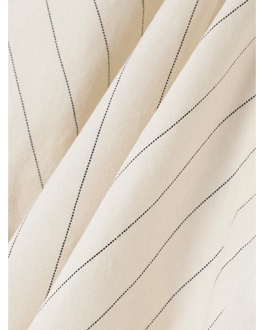 Max Mara Natural Micron Pinstriped Linen And Cotton-Blend Blazer