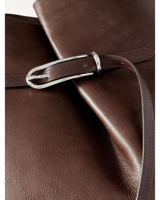 Liffner Brown Buckled Leather Bucket Bag