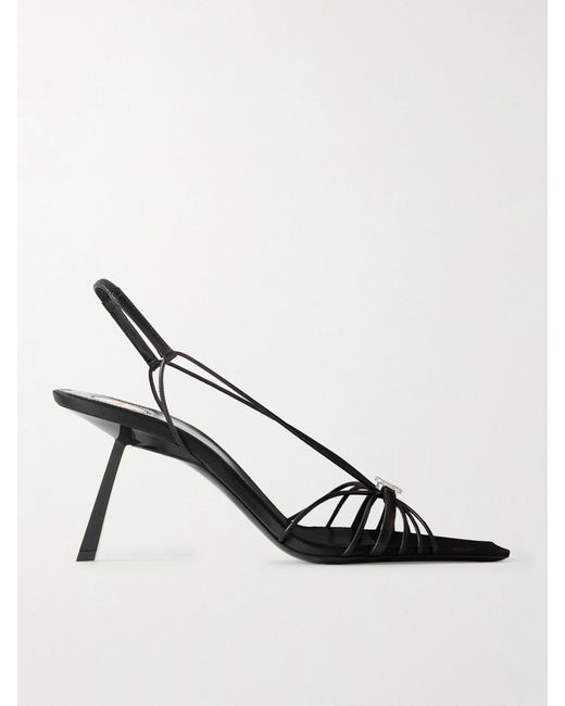 Saint Laurent Natural Jerry Logo-Embellished Leather Slingback Sandals
