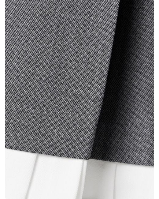 ShuShu/Tong Gray Layered Pleated Twill Dress