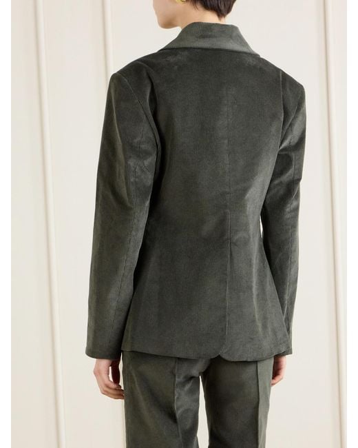 D'Estree Green Tamara Cotton-Blend Corduroy Blazer