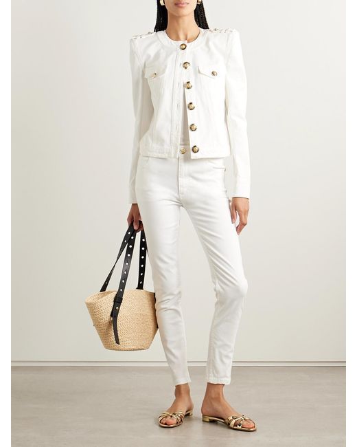 Balmain White High-Rise Skinny Jeans