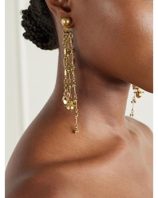 Dries Van Noten White Embellished-Tone Earrings