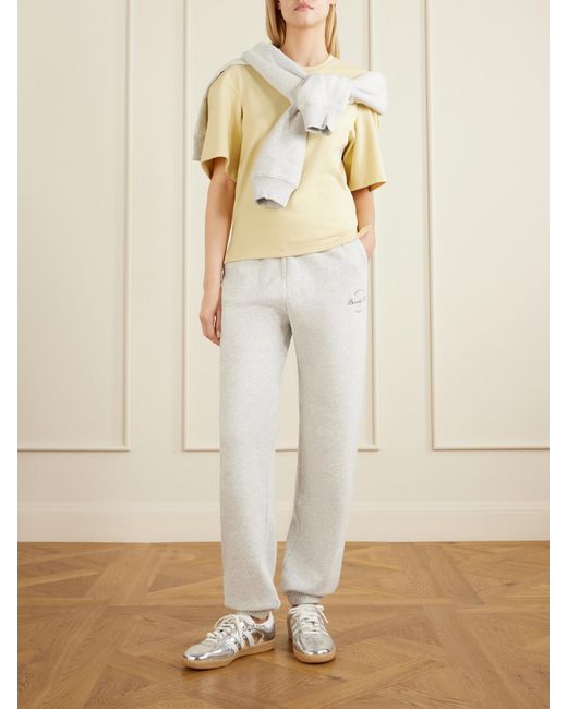 Sporty & Rich White Beverly Script Cotton-Jersey Track Pants