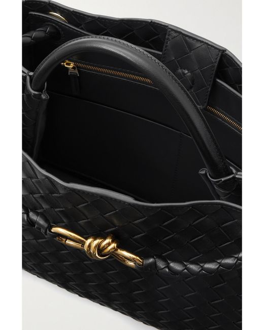 Bottega Veneta Black Andiamo Large Intrecciato Leather Tote