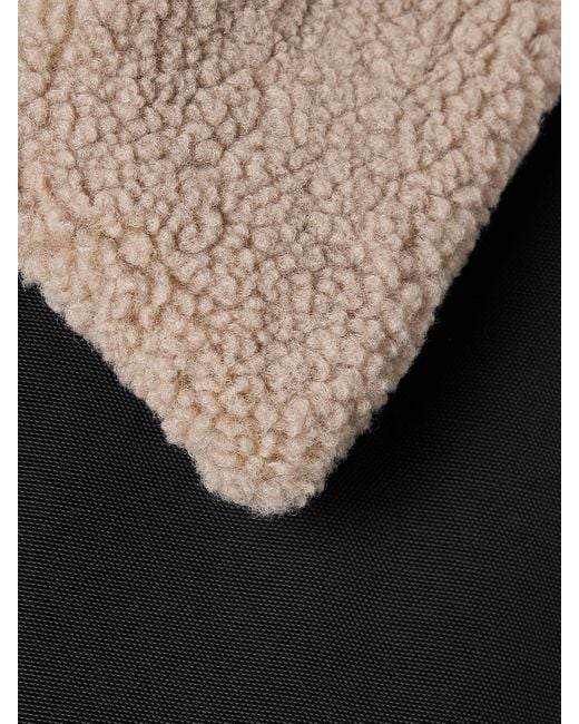 Tibi Black Oversized Fleece-Trimmed Canvas Jacket