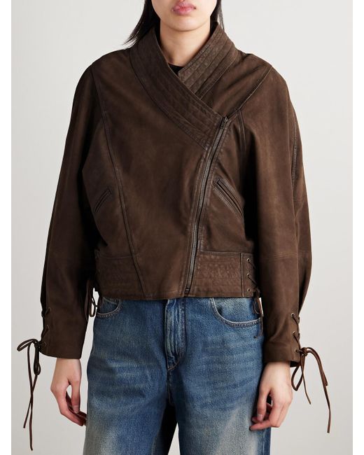 Isabel Marant Brown Edina Lace-Up Suede Jacket