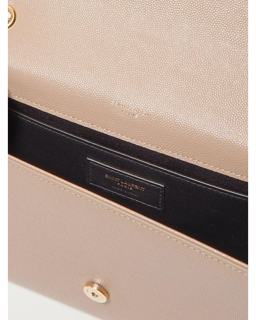 Saint Laurent Natural Kate Schultertasche Aus Strukturiertem Leder