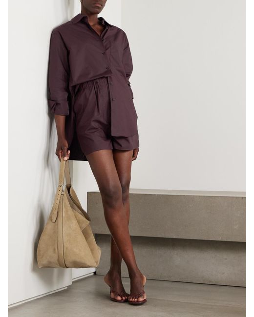 Frankie Shop Purple Lui Cotton-Poplin Shorts