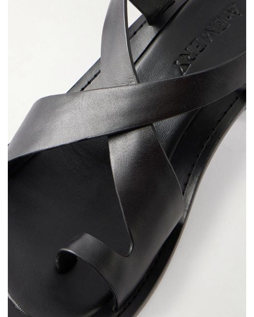 A.Emery Black Lulu Leather Sandals