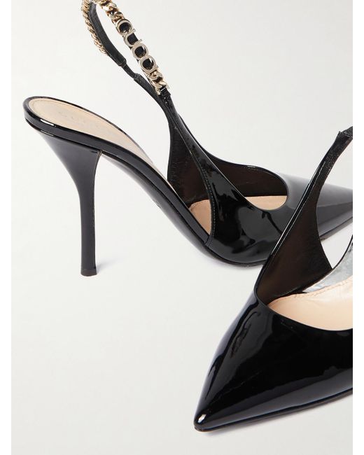 Gucci Black Signoria Pumps Mit Fersenriemchen, Grösse
