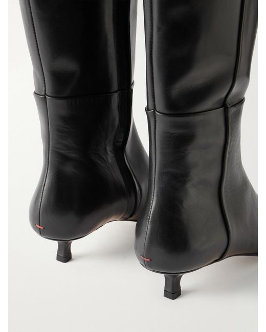 Aeyde Black Sabrina 35 Leather Knee Boots