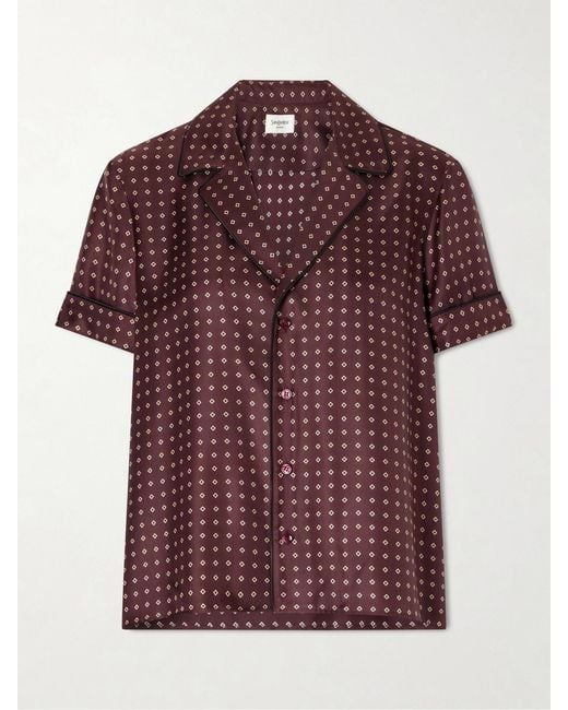 Saint Laurent Red Printed Silk-Twill Shirt