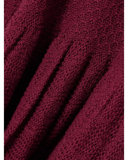 Escvdo Red Cayo Open-Knit Cotton Maxi Dress