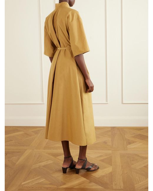 Lemaire Natural Reversible Scarf-Detailed Cotton-Blend Midi Dress