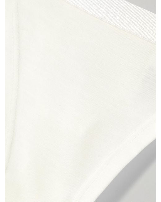 CDLP White Set Of Three Stretch-Tencel Lyocell Thongs