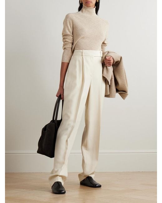 Joseph Natural Oxna Mélange Cashmere Turtleneck Sweater