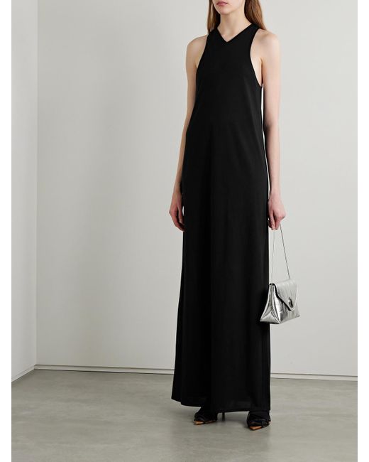 Khaite Black Vernetta Cotton-Blend Jersey Maxi Dress