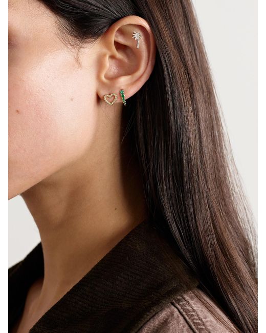 Jennifer Meyer Natural Open Heart 18-Karat Diamond Earrings