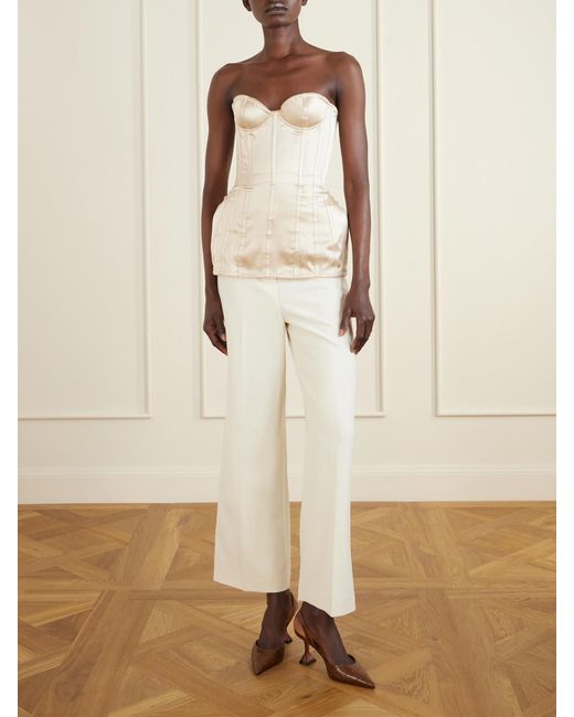 Magda Butrym Natural Silk-Satin Corset Top