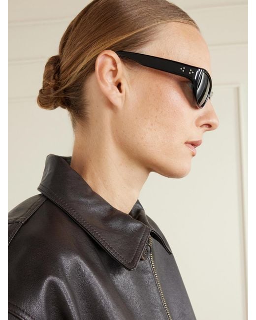 LIE STUDIO Gray Matteo D-Frame Acetate Sunglasses