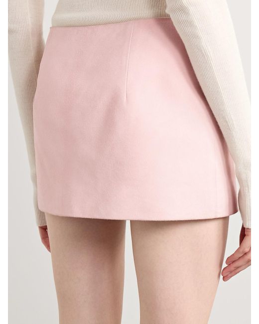Khaite Pink Jett Suede Mini Skirt