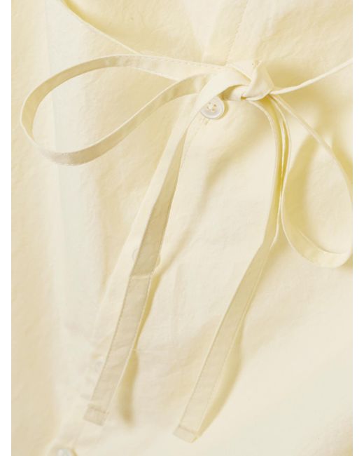Lemaire Natural Asymmetrisches Midikleid Aus Baumwoll-Crêpe Mit Bindegürtel