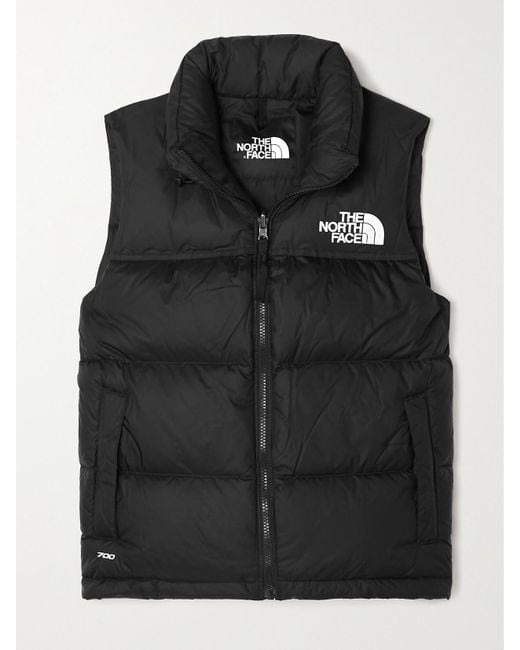 The North Face Black 1996 Retro Nuptse Gesteppte Daunenweste Aus Beschichtetem Ripstop