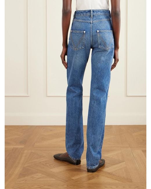 Bottega Veneta Blue High-Rise Slim-Leg Jeans