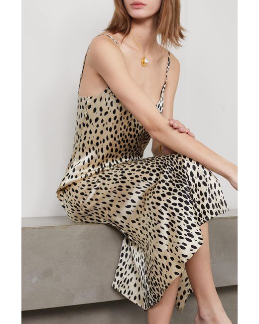 Reformation Britten Cheetah-print Silk-satin Midi Dress | Lyst