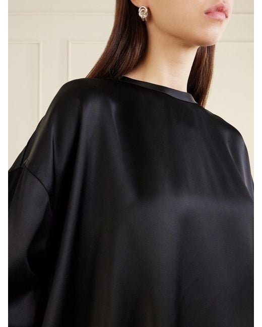 Totême Black Satin Top