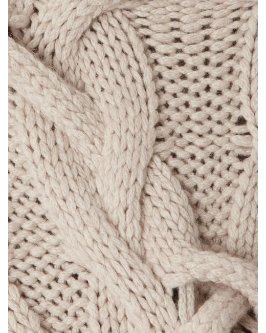 Pull À Col Montant En Cachemire À Mailles Torsadées Brunello Cucinelli en coloris Natural