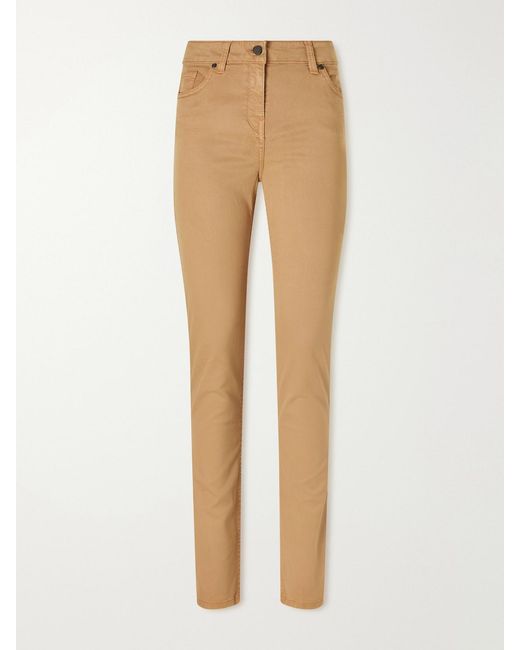 James Purdey & Sons Natural Cotton, Lyocell And Silk-Blend Skinny-Leg Pants