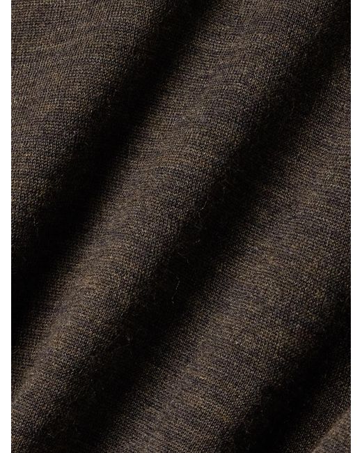 Khaite Gray Morgane Cropped Wool-Blend Polo Top