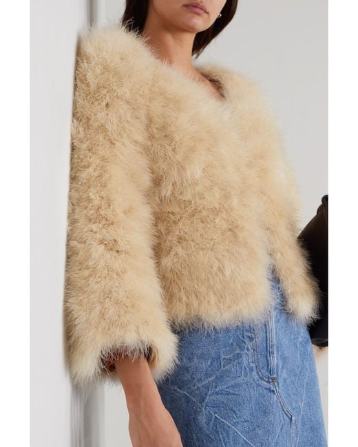 Dries Van Noten Natural Feathered Wool-Jersey Jacket