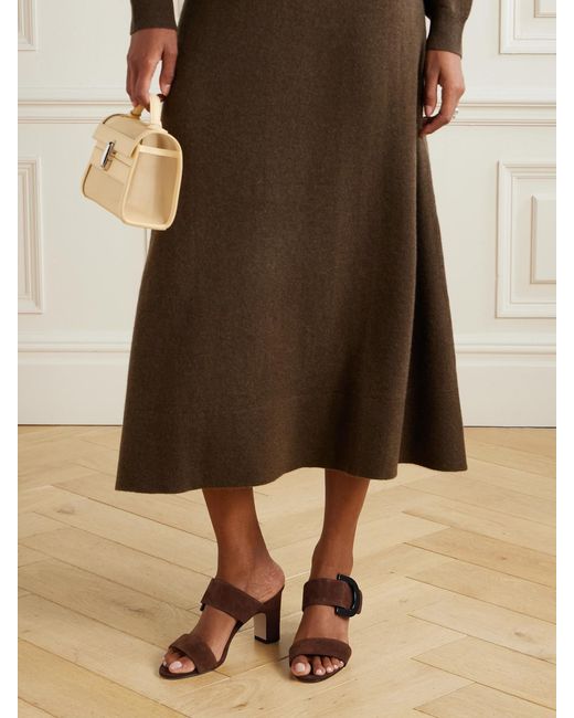 Manolo Blahnik Brown Betimusa 70 Suede Sandals