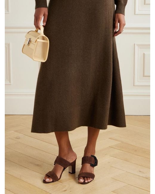 Manolo Blahnik Brown Betimusa 70 Suede Sandals