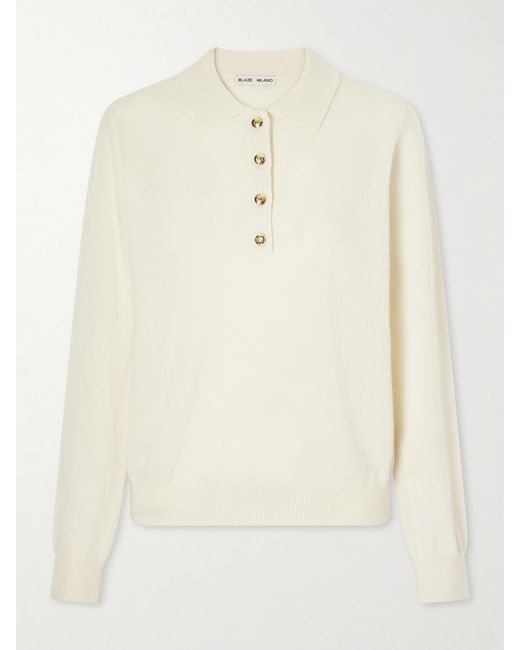 Blazé Milano Natural Highland Wool And Cashmere-Blend Polo Sweater