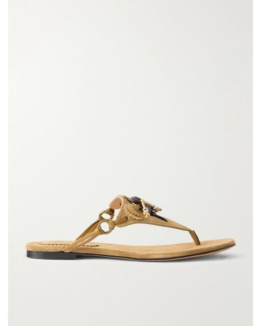 Isabel Marant Metallic Elato Suede Sandals
