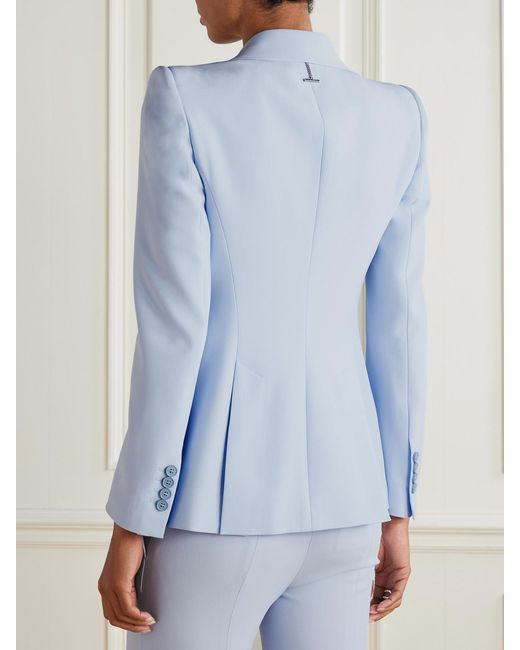 Alexander McQueen Blue Crepe Blazer
