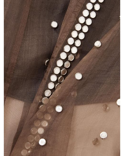 Wales Bonner Brown Presence Studded Organza Skirt