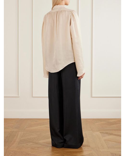 Maria McManus Natural Scarf-Detailed Satin Blouse
