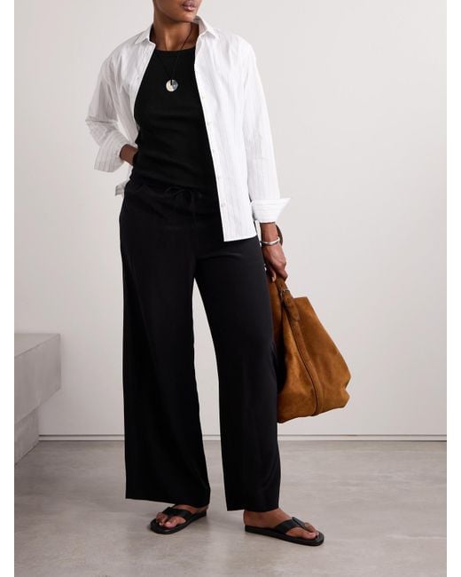 Nili Lotan Black Jennifer Ribbed Cotton-Jersey Tank